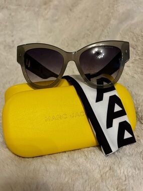 Marc Jacobs “J Marc Cat Eye” See Through Collection Frosted Sage UV Sunglasses